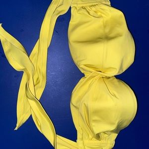 Yellow Strapless Swim Top- 34B